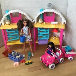 Barbie Dolls and Farm Accessories